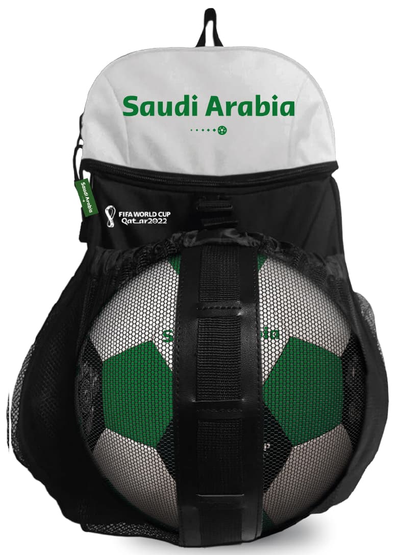 حقيبة  ظهر رياضية مع شبكه السعودية (ابيض) -مقاس 50*15*30 سم - Modern Electronics