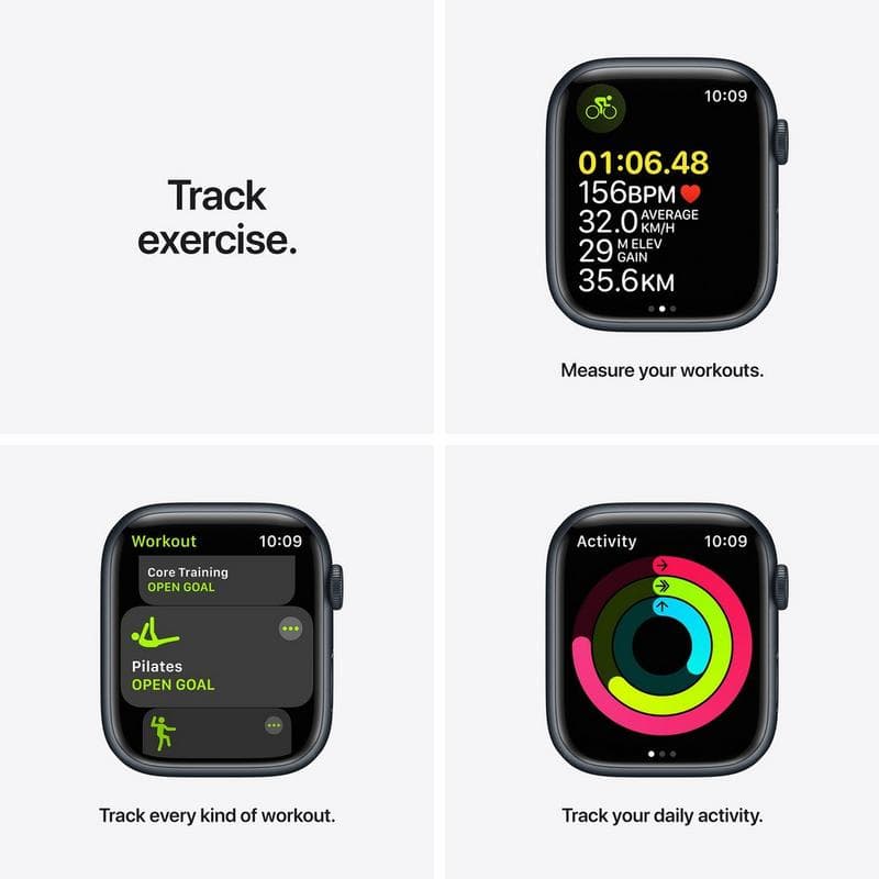 Apple Watch Series 7 GPS, 41mm Midnight Aluminium Case Midnight Sport Band - Modern Electronics